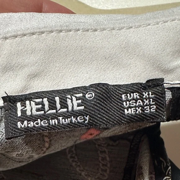 Black Equestrian Chain Print Blouse – Women’s Layered Horse Bit Pattern Top - Picture 2 of 5